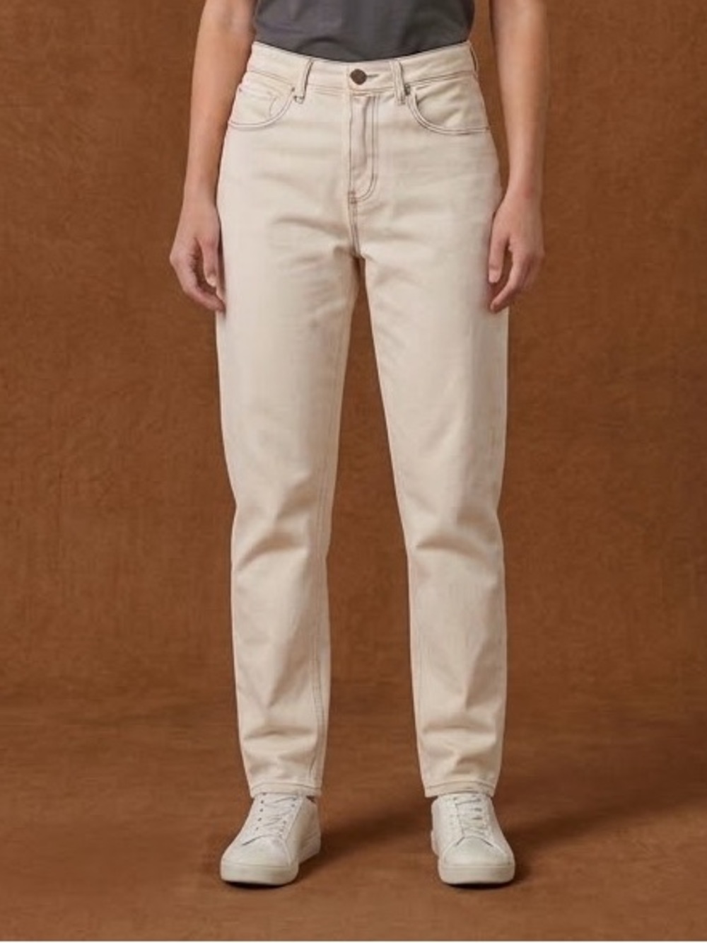 Cotton On High-Rise Straight Jeans in Cream